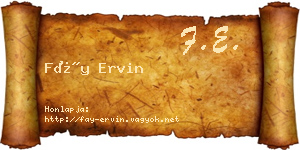 Fáy Ervin névjegykártya