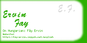 ervin fay business card