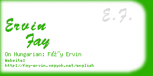 ervin fay business card